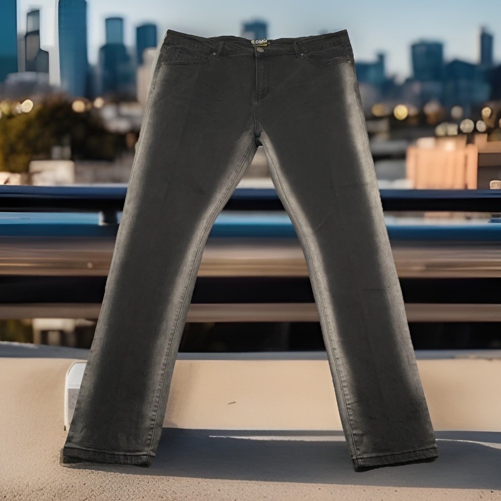 CDMG Black Moto Jeans Men's 42x34 Biker Style Street Denim NYC‎ Gray Black Faded